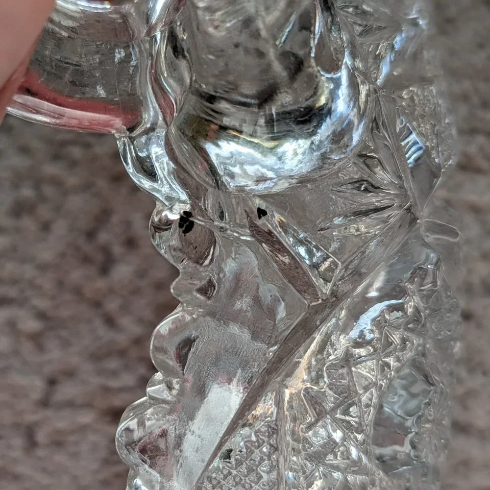 Glass 5 Inches Platter with Handle Preloved